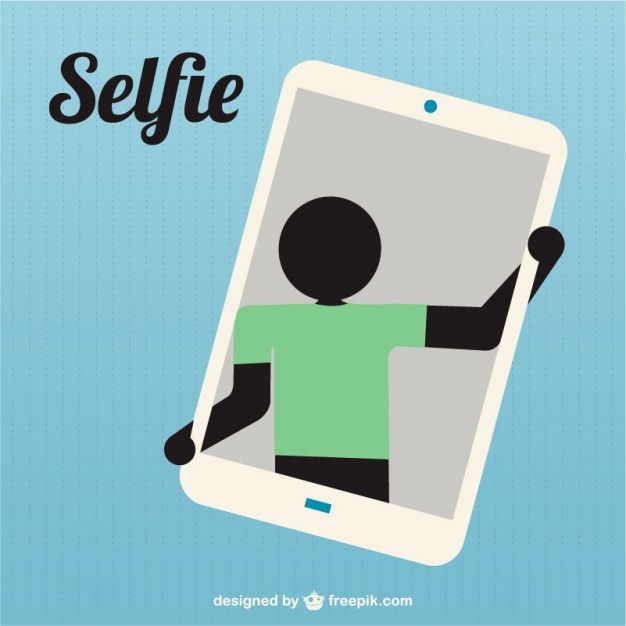 Vecteur prise de silhouette selfie icône