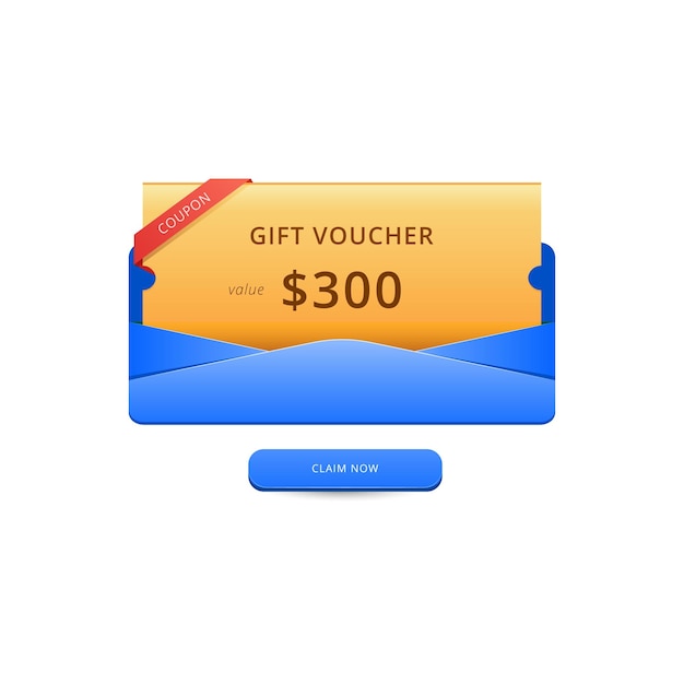 Vecteur prix de coupon-cadeau ou modèle de conception de bannière contextuelle bonus pour le marketing ou la promotion