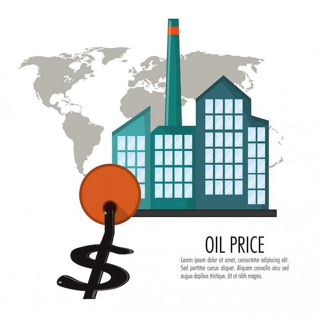 Vecteur prix ​​du pétrole et industrie