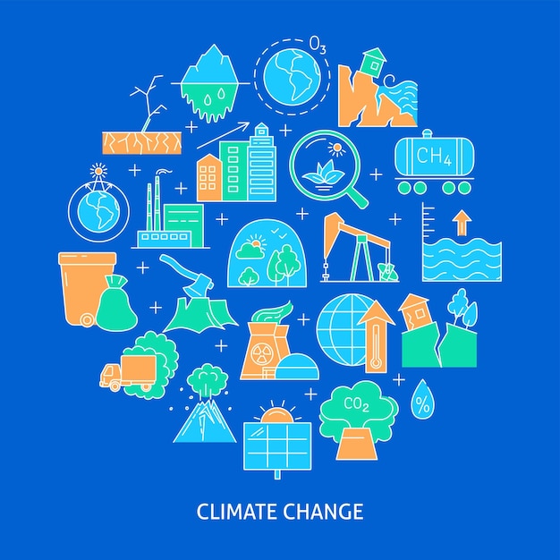 Vecteur problèmes écologiques et protection de l'environnement bannière