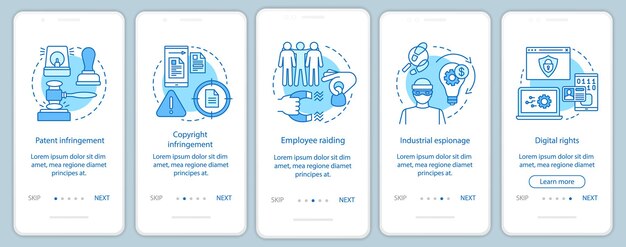 Problèmes éthiques d'intégration du modèle de vecteur d'écran de page d'application mobile