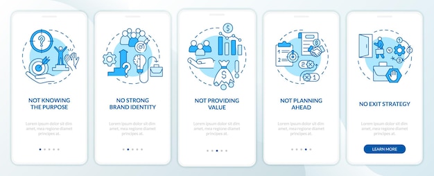 Problèmes rencontrés par l'écran de l'application mobile d'intégration bleue des petites entreprises