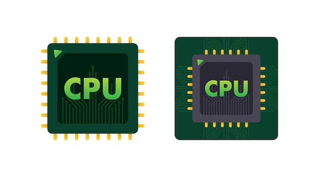 Processign De La Base De Données De Calcul De Données De La Puce Cpu Illustration De Stock Vectoriel