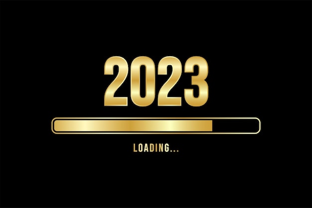 Processus de chargement avant le nouvel an 2023, symbole de la célébration du nouvel an 2023