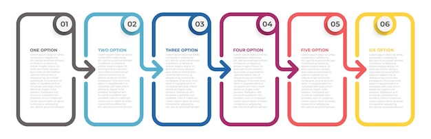 Processus Chronologiques Avec 6 Options Ou étapes.