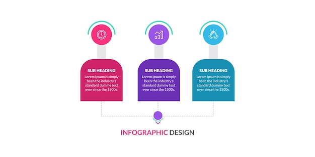 Le Processus De Graphique D'entreprise Avec Des Cercles D'options En 3 étapes