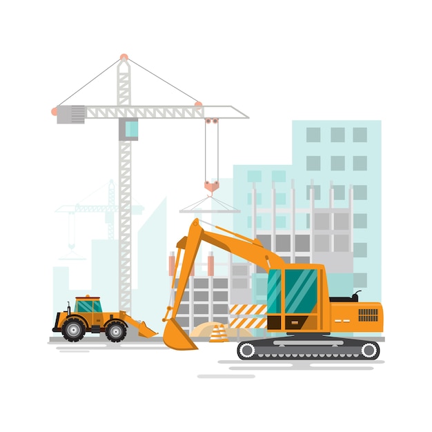 Processus de travail sur le chantier en cours de construction