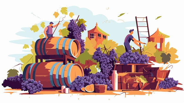 La production industrielle du vin implique la récolte