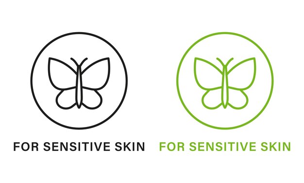 Vecteur produit hypoallergénique pour les peaux sensibles cosmétique certifié par l'étiquette