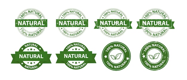 Produit naturel uniquement ingrédients naturels timbre icône de produit biologique