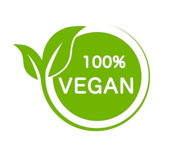 Produit Végétalien 100 % Vegan Logo Vert Eco Bio Et Signe Biologique