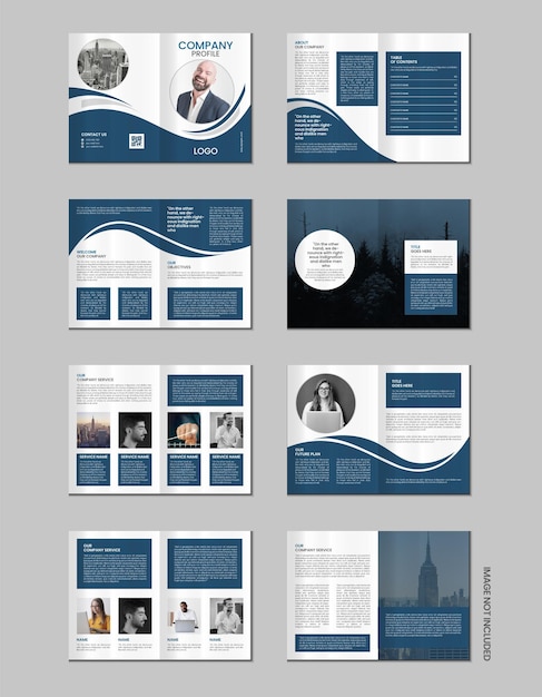 Vecteur profil de l'entreprise modèle de brochure multipage rapport annuel dépliant magazine mise en page du catalogue desig