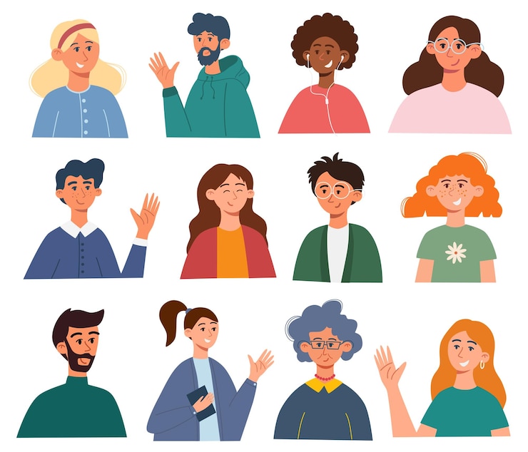 Vecteur profil de personnes personnages féminins et masculins ensemble de profils d'utilisateurs parfait pour les médias sociaux et les présentations d'entreprise applications et interfaces d'interface utilisateur illustration vectorielle
