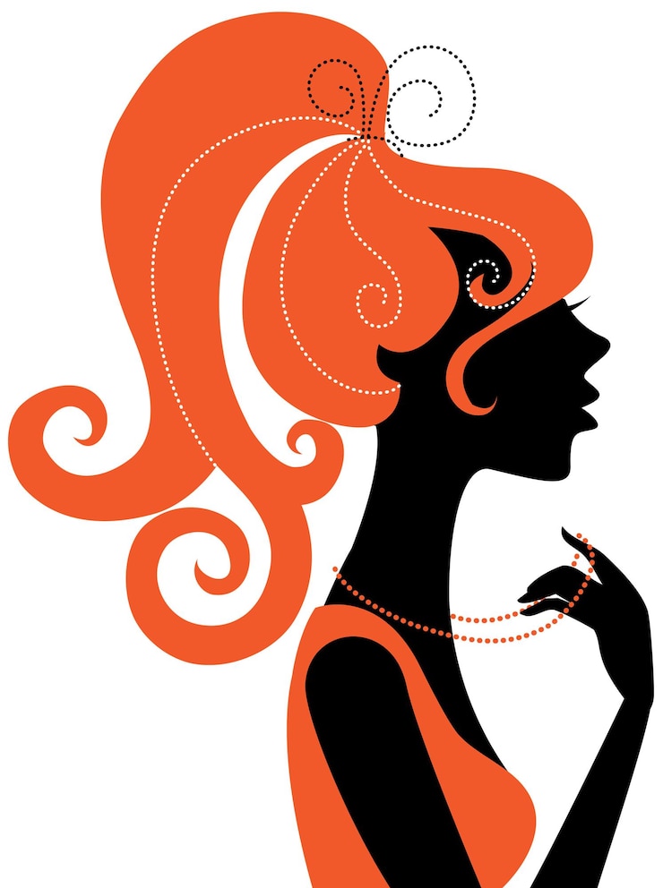 Vecteur profil de silhouette de belle fille