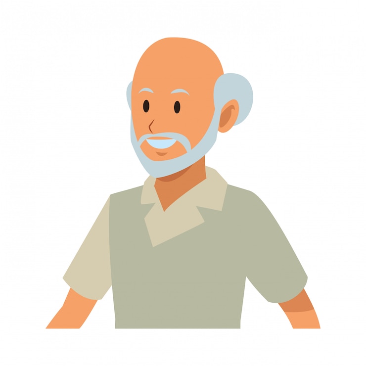 Vecteur profil de vieil homme
