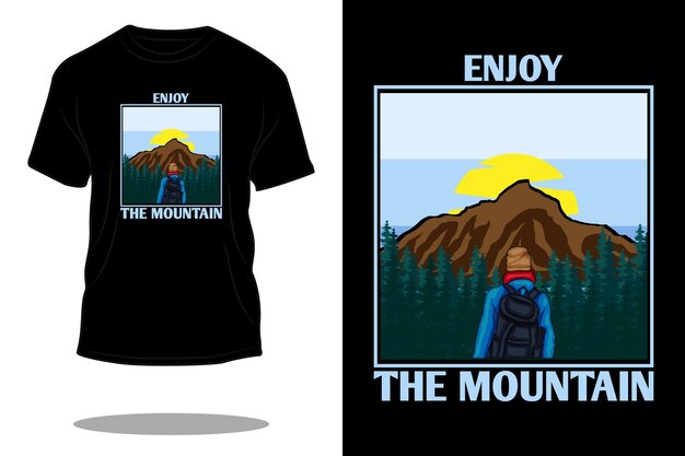 Profitez De La Conception De T-shirt Rétro De Montagne