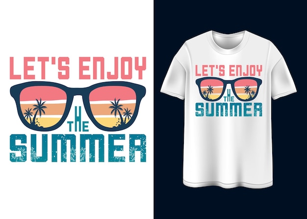 Vecteur profitons du design du t-shirt d'été