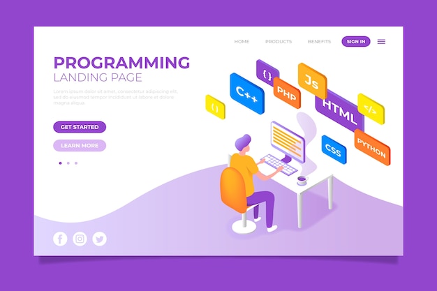 Programmation du concept de page de destination