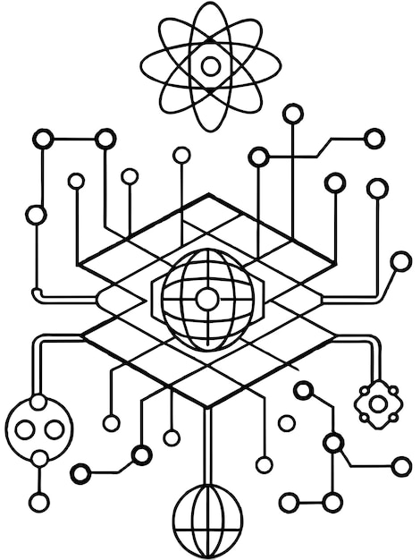 La programmation quantique de l'ordinateur illustration graphique vectorielle format de fichier source EPS mise à l'échelle sans perte ic