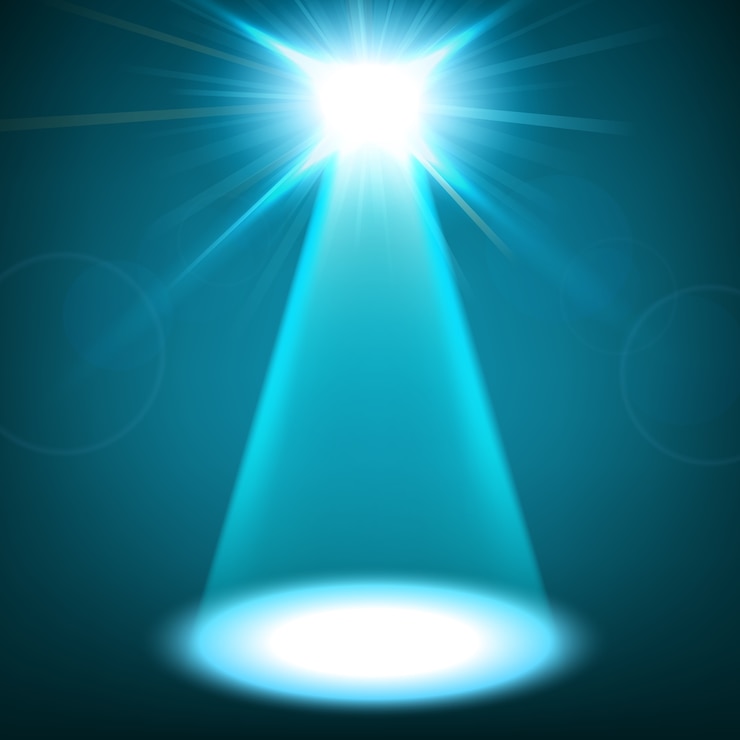 Vecteur projecteur bleu brillant