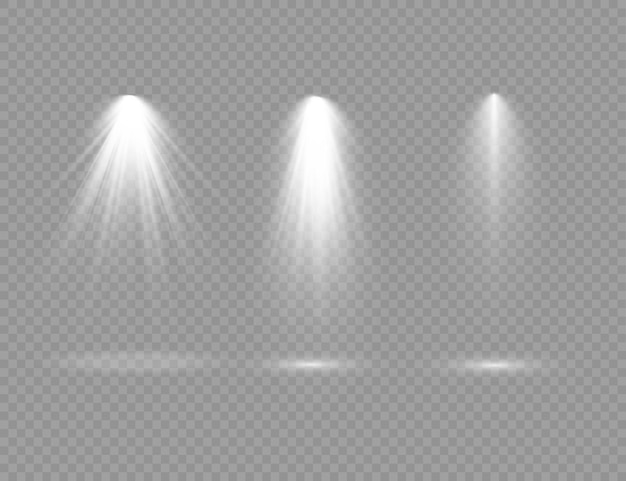 Le projecteur brille sur la lumière de la scène à usage exclusif de la lentille effet de lumière flash d'une lampe ou d'un projecteur podium de scène éclairé sous les projecteurs
