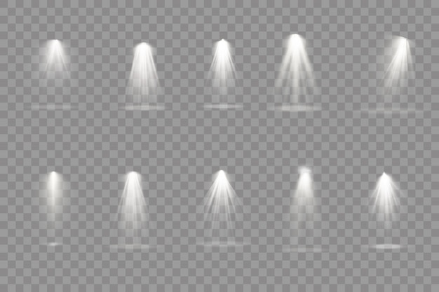 Le projecteur brille sur la scène. effet de lumière flash à objectif exclusif.