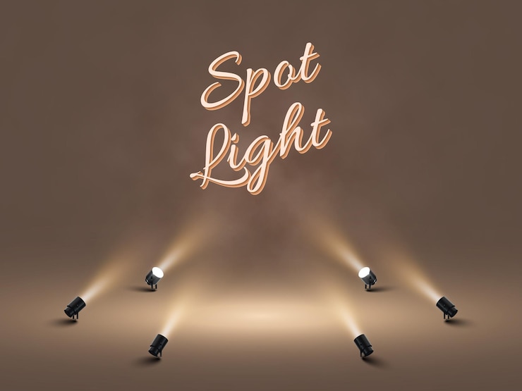 Vecteur projecteurs avec une lumière blanche brillante. projecteur à effet lumineux. illustration du projecteur pour studio. .
