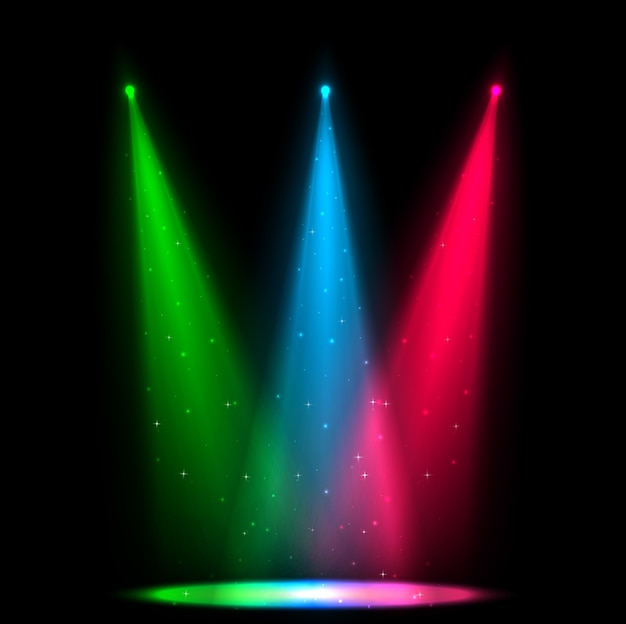 Projecteurs MultiColor sur fond sombre