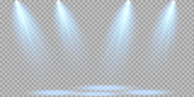Projecteurs vectoriels Effets de lumière de scène Effet de lumière luminescente Illustration vectorielle
