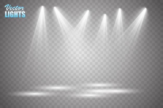 Projecteurs vectoriels Effets de lumière de scène Effet de lumière luminescente Illustration vectorielle
