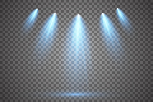 Projecteurs vectoriels Effets de lumière de scène Effet de lumière luminescente Illustration vectorielle