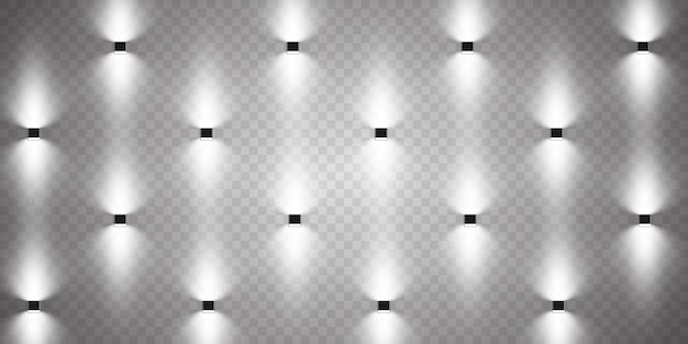Vecteur projecteurs vectoriels effets de lumière de scène effet de lumière luminescente