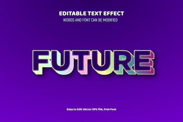 Projet d'effet de texte 3D futur fichier eps vectoriel entièrement modifiable
