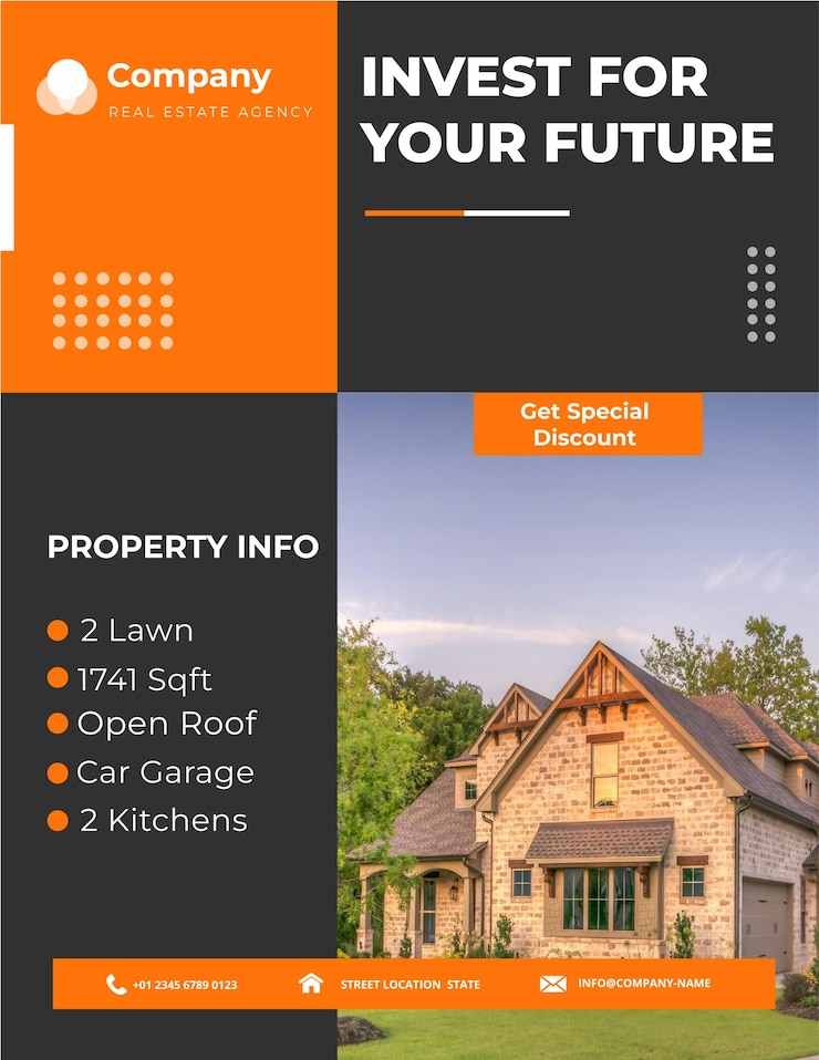 Vecteur projet de flyer de bannière immobilière eps