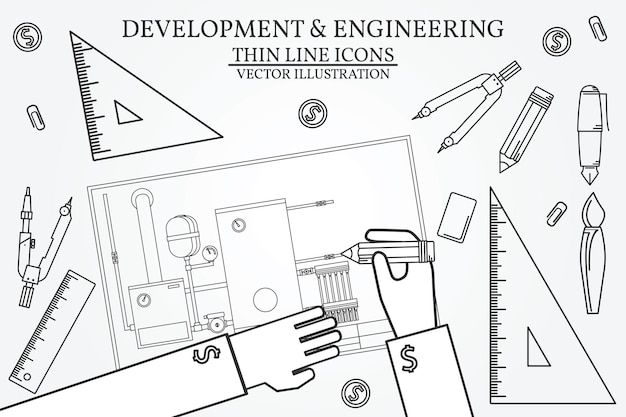 Vecteur projet d'ingénierie de développement