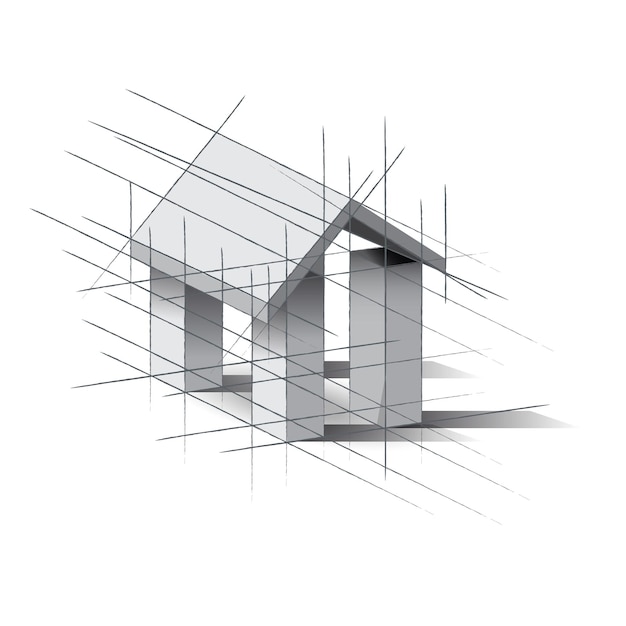 Projet de maison de signe de vecteur