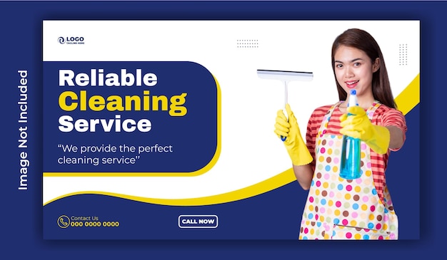 Projet de modèle de bannière web d'annonces de services de nettoyage