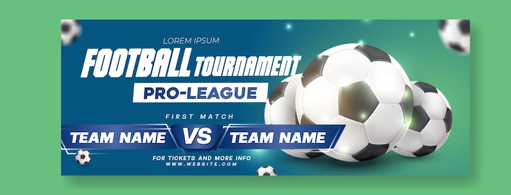 Vecteur projet de modèle de couverture de promotion d'un tournoi de football
