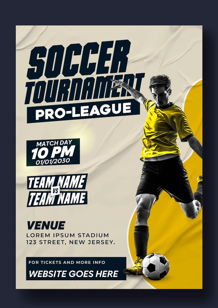 Vecteur projet de modèle de flyer de promotion de tournois sportifs