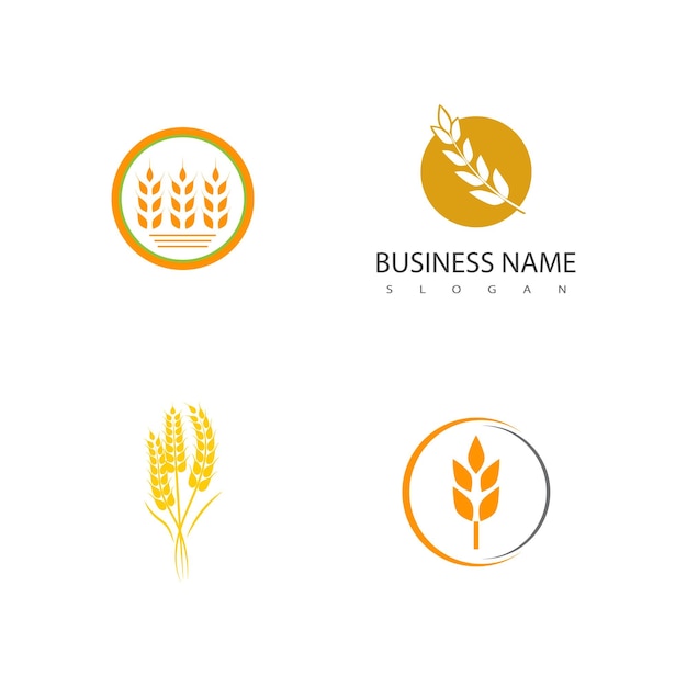 Projet De Modèle De Symbole Vectoriel Du Logo Du Blé Pour L'agriculture