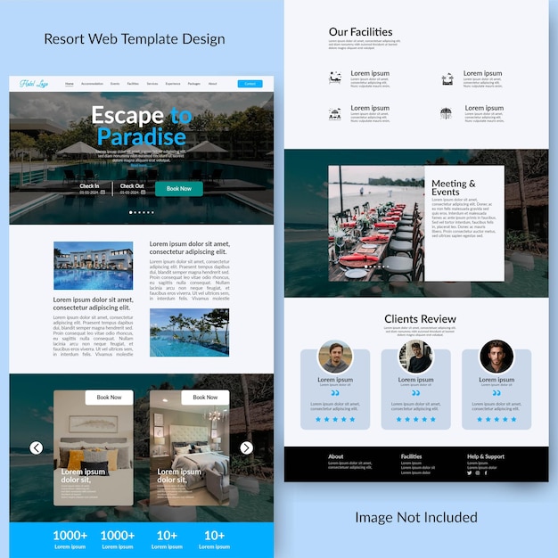 Projet de modèle Web vectoriel pour Resort