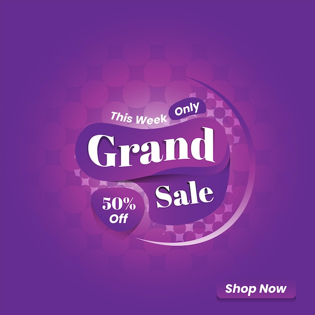 Vecteur promo grand sale thème violet