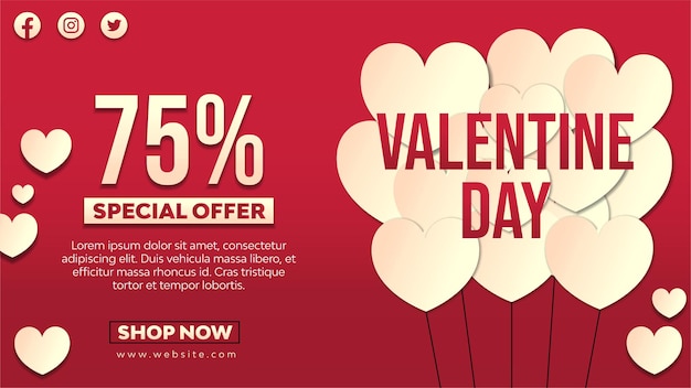 Vecteur promo de la saint valentin