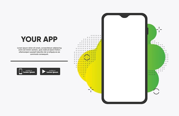 Promotion d'application pour smartphone à télécharger, modèle de page de destination. Vecteur