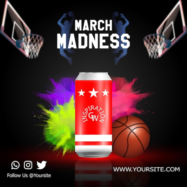 Promotion Des Boissons De Basket-ball March Madness