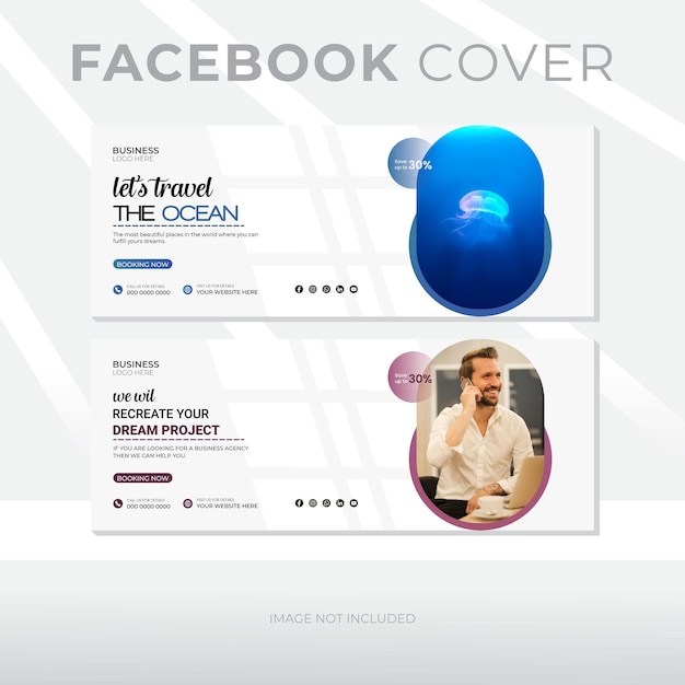 Vecteur promotion commerciale de marketing numérique moderne eps vectoriel et modèle de couverture facebook d'entreprise