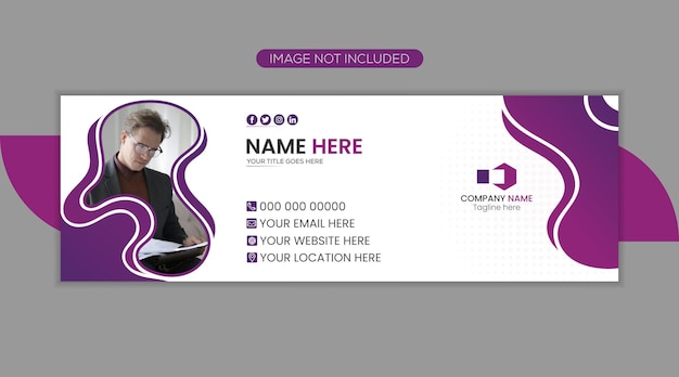Vecteur promotion commerciale avec un modèle de carte de signature par courrier électronique de haute qualité