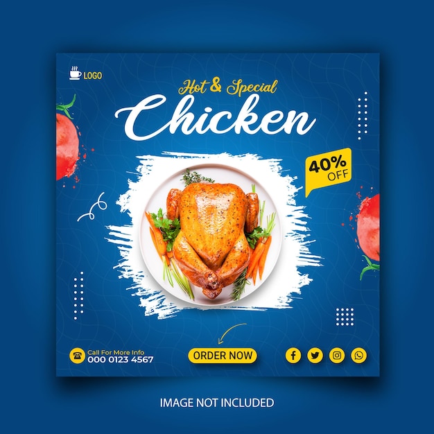 Promotion Du Poulet Frit Et Restaurant Facebook Ou Modèle De Publication Sur Les Réseaux Sociaux