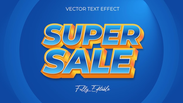 Vecteur promotion d'effet de texte super vente