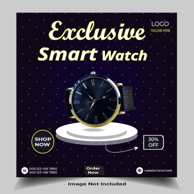 Promotion Exclusive De Produits De Marque De Montres Intelligentes, Bannière De Médias Sociaux, Publication Instagram Et Publicités Web